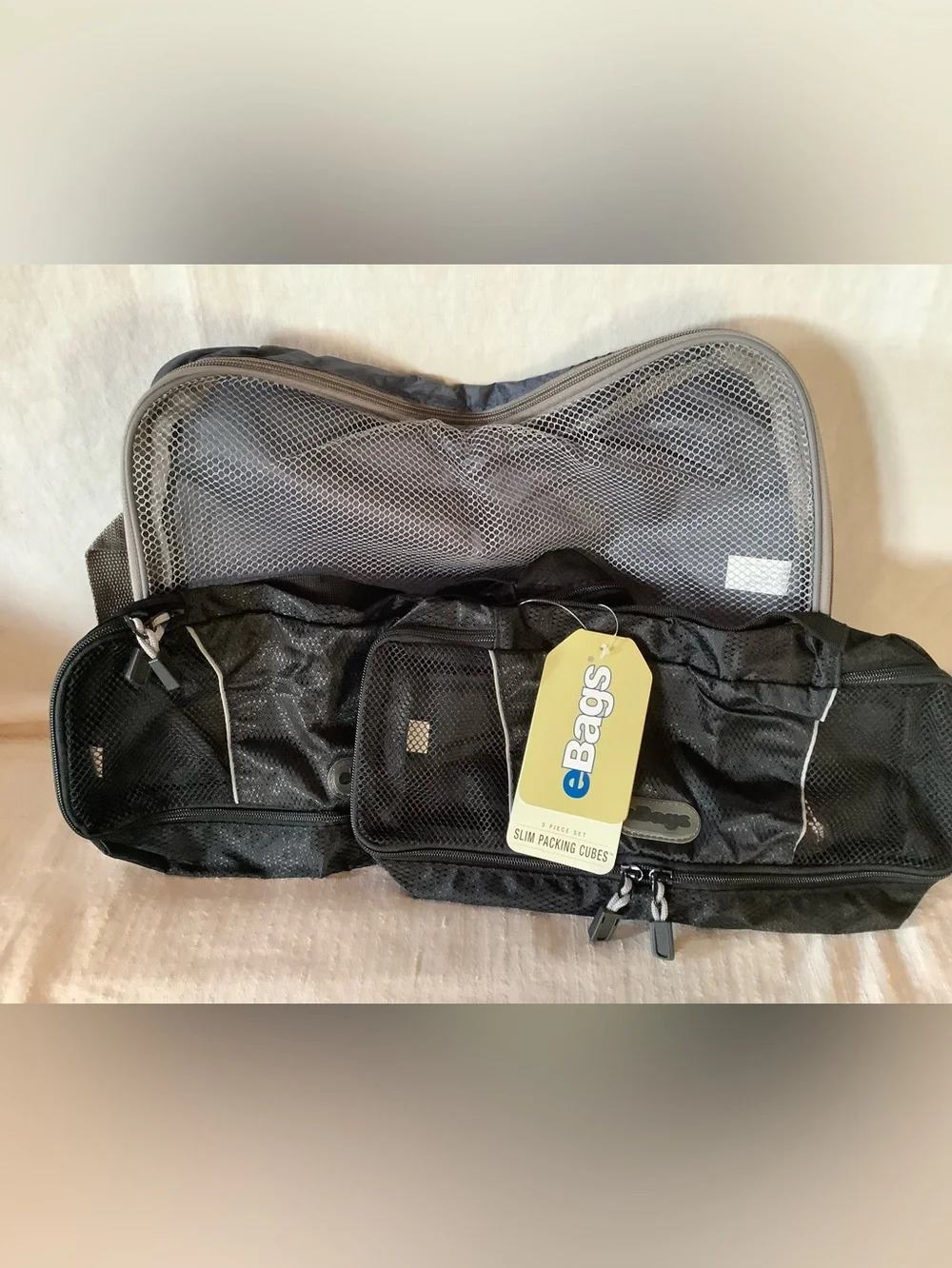 NWT eBags Slim Packing Cubes Set 3, Large, Medium, &Small